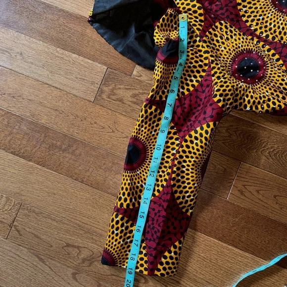 Kweenzyafrik  Vintage Luxury Ankara floral patterned studded cape open jacket S - Picture 10 of 16